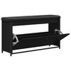 vidaXL Banco sapateira com gaveta articulada 102x32x56 cm preto