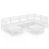 vidaXL 7 pcs conjunto lounge de jardim pinho maci&ccedil;o branco