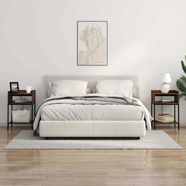 vidaXL Arm&aacute;rio de Cabeceira Carvalho Defumado 40 x 40 x 61 cm