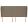 vidaXL Cabeceira cama abas tecido 203x23x118/128 cm cinza-acastanhado