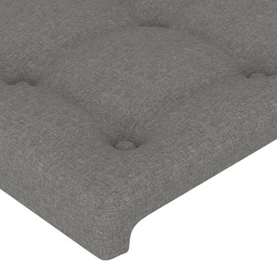 vidaXL Cabeceira de cama c/ abas tecido 93x16x78/88 cm cinzento-escuro