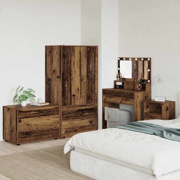 vidaXL Arm&aacute;rio de arruma&ccedil;&atilde;o Madeira Antiga 80 x 48 x 57 cm