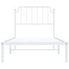 vidaXL Estrutura de cama com cabeceira 90x190 cm metal branco