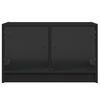vidaXL Móvel de TV c/ portas de vidro 68x37x42 cm preto