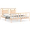 vidaXL Estrutura de cama King Size com cabeceira madeira maci&ccedil;a