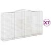 vidaXL Cestos gabi&atilde;o arqueados 7pcs 400x50x220/240cm ferro galvanizado