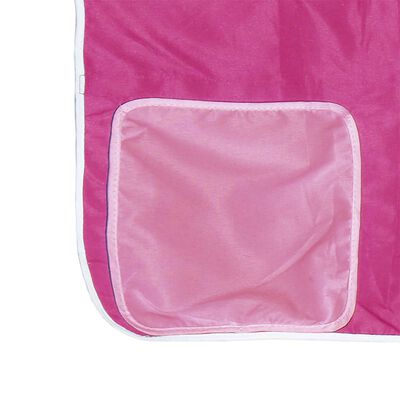 vidaXL Cama alta p/ criança c/ cortinas 90x190 cm pinho maciço rosa