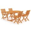 vidaXL 5 pcs conjunto de jantar para jardim madeira de teca maci&ccedil;a