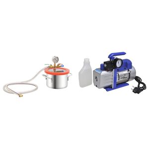 vidaXL C&acirc;mara de v&aacute;cuo com bomba de est&aacute;gio &uacute;nico 3,7 L