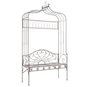 vidaXL Banco de jardim 122 cm ferro antigo castanho
