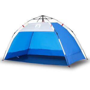 vidaXL Tenda praia 2 pessoas liberta&ccedil;&atilde;o r&aacute;pida imperme&aacute;vel azul ciano