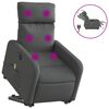vidaXL Poltrona el&eacute;trica elevat&oacute;ria massagens tecido cinzento-escuro