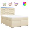 vidaXL Cama com molas/colch&atilde;o 140x190 cm tecido cor creme