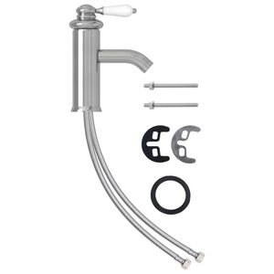 vidaXL Torneira para lavat&oacute;rio de casa de banho 130x180 mm prata