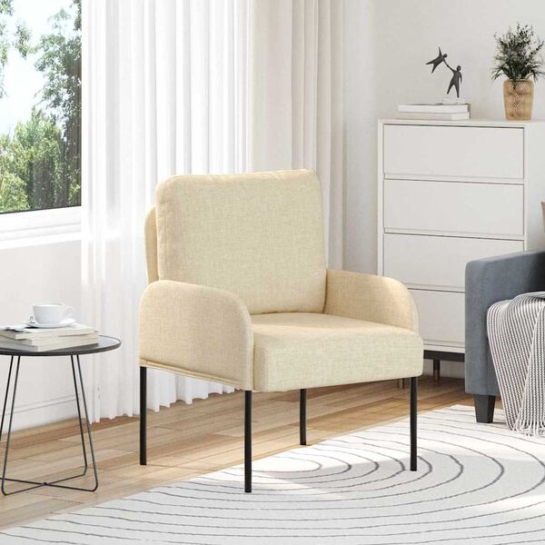 vidaXL Sof&aacute;s com almofada 55cm Creme Contraplacado