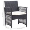 vidaXL 4 pcs conjunto lounge de jardim c/ almofadões vime PE preto