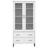 vidaXL Estante c/ pernas metal 85x35x172,5 cm madeira OSLO branco