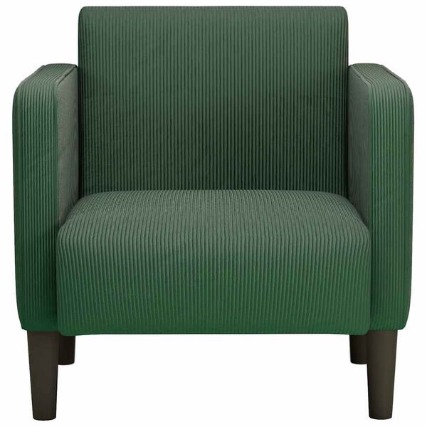 vidaXL Poltrona com apoio de bra&ccedil;os 54 cm tecido corduroy verde escuro