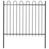 vidaXL Cerca de jardim BOXTEL com topo em arco, em a&ccedil;o, 170x150 cm, preto