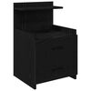 vidaXL Mesa de cabeceira com 2 gavetas preta 40x36,5x62 cm