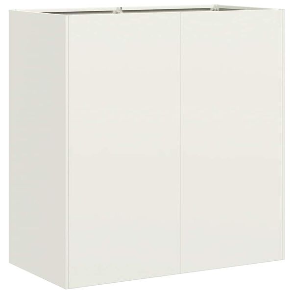 vidaXL Vaso floreira 80x40x80 cm a&ccedil;o laminado a frio branco