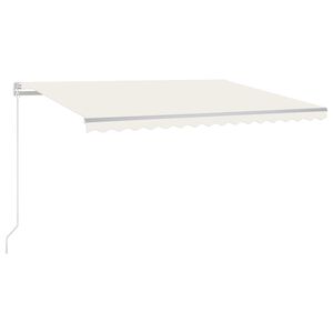 vidaXL Toldo retr&aacute;til manual 450x300 cm cor creme