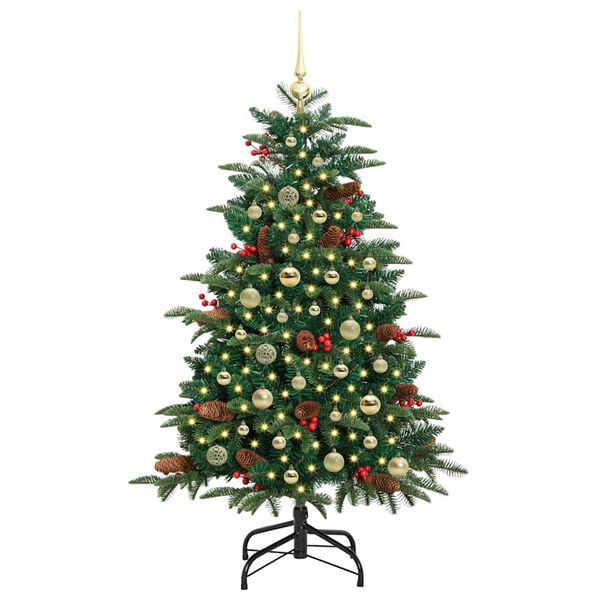vidaXL &Aacute;rvore de Natal Artificial Verde 150 cm PVC, Metal e Pl&aacute;stico