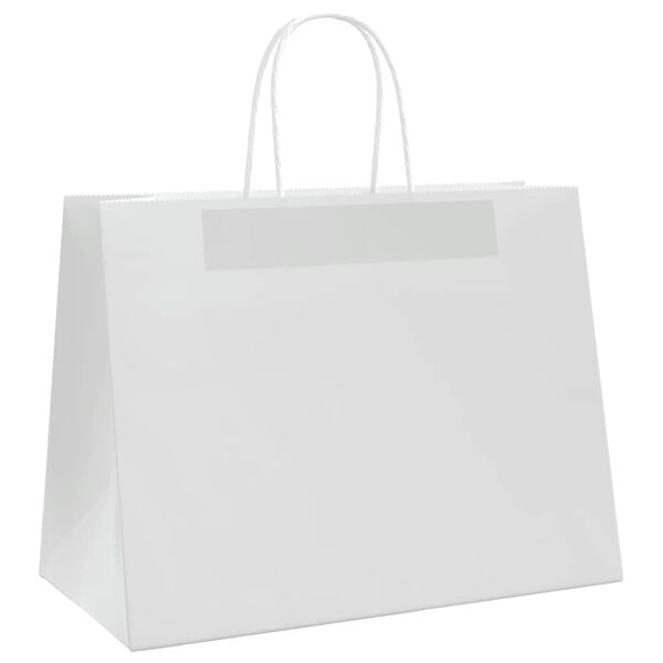 vidaXL Sacos de papel 250 unid com al&ccedil;as branco 32x17x25 cm