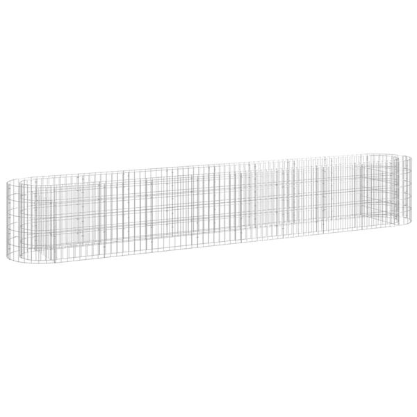 vidaXL Canteiro elevado/cesto gabião 330x50x50 cm ferro galvanizado