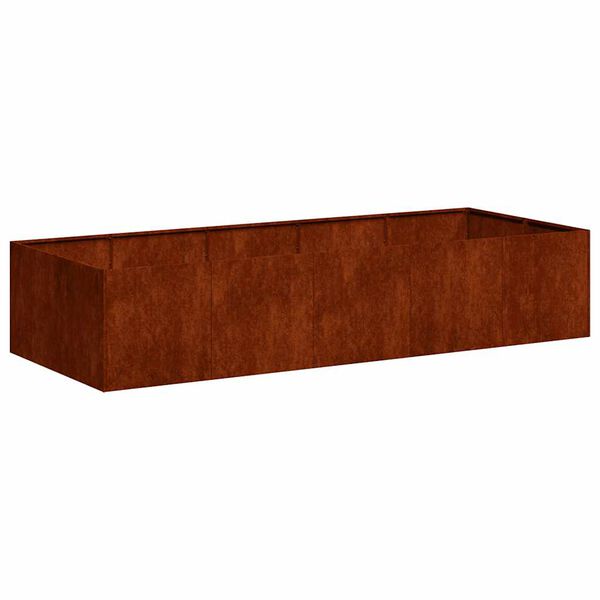 vidaXL Floreira enferrujada 200x80x40 cm a&ccedil;o resistente