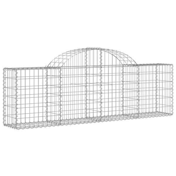 vidaXL Cestos gabi&atilde;o arqueados 25pcs 200x30x60/80 cm ferro galvanizado