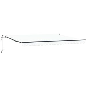 vidaXL Toldo retr&aacute;til Branco 450 &times; 350 cm Tecido e Alum&iacute;nio