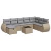 vidaXL 9 pcs conjunto de sof&aacute;s p/ jardim com almofad&otilde;es vime PE bege