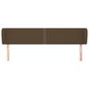 vidaXL Cabeceira de cama c/ abas tecido 203x23x78/88cm castanho-escuro