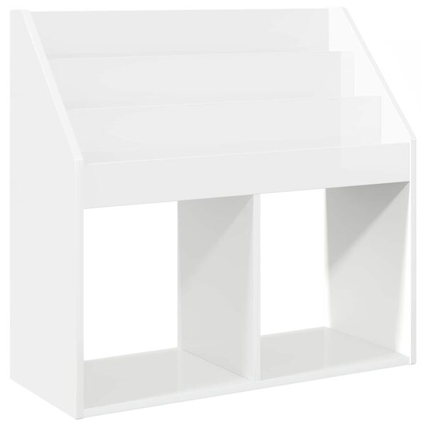 vidaXL Estante Infantil Branco Brilhante 72,5 x 29,5 x 69 cm