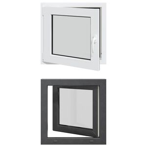 vidaXL Janela de por&atilde;o RISOR 50 x 50 cm PVC e Vidro Antracite