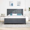 vidaXL Cama Box Spring LED Cinza Escuro 180 x 200 cm tecido