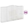 vidaXL Cestos gabi&atilde;o arqueados 6pcs 400x50x220/240cm ferro galvanizado