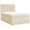 vidaXL Cama com molas/colch&atilde;o 140x190 cm tecido cor creme