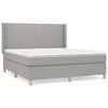 vidaXL Cama com molas/colch&atilde;o 180x200 cm tecido cinzento-claro