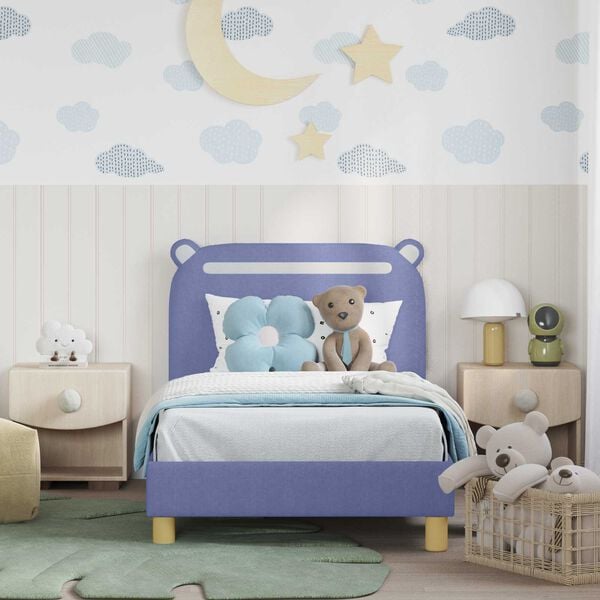 vidaXL Estrutura de Cama Infantil com Cabeceira Azul Jeans 80 x 160 cm
