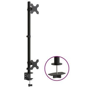 vidaXL Suporte duplo para monitor VESA 75/100 mm a&ccedil;o preto
