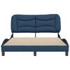 vidaXL Estrutura de cama sem colch&atilde;o Hvar 140x190 cm tecido azul
