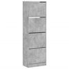 vidaXL Sapateira c/ 4 gavetas articuladas 60x34x187,5 cm cinza cimento