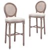 vidaXL Bancos de bar 2 pcs linho branco