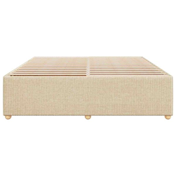 vidaXL Estrutura de cama sem colch&atilde;o 180x200 cm tecido cor creme