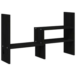 vidaXL Suporte para monitor (39-72)x17x43 cm pinho maci&ccedil;o preto