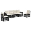 vidaXL Conjunto de Sof&aacute; de Jardim 6 unid. Preto e Branco Creme vime PE