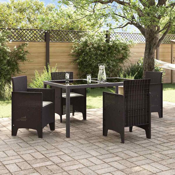 vidaXL Cadeira de Jardim 4 pcs Castanho 53 x 49 x 85 cm Polipropileno