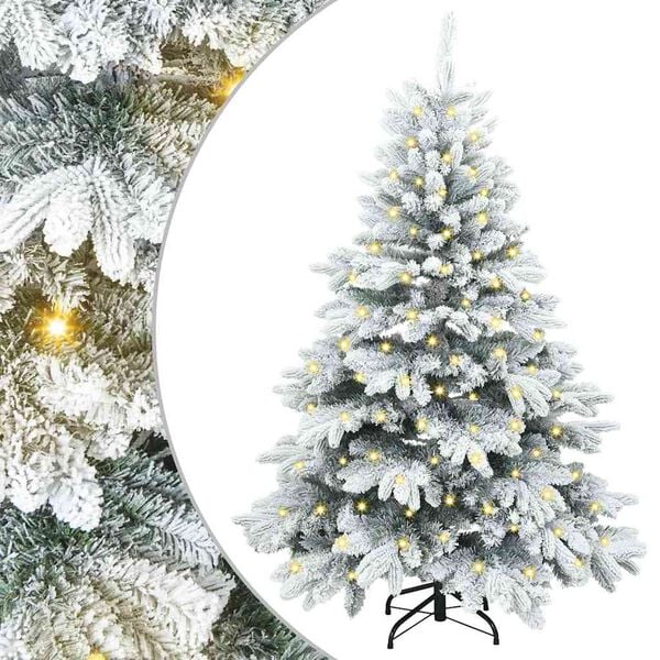 vidaXL Árvore de Natal Artificial com 150 LEDs Branco 150 cm PE e PVC